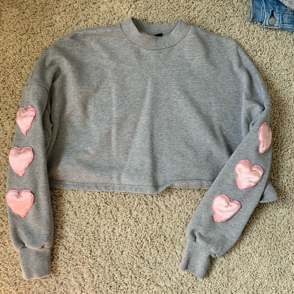 Lazy Oaf Cropped Heart Crewneck